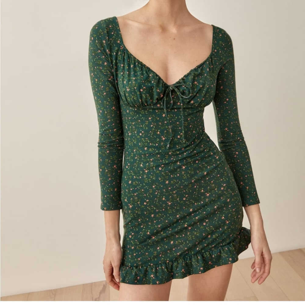 NWT REFORMATION Anjeline Dress Coriander Print